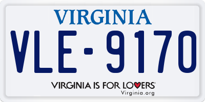 VA license plate VLE9170