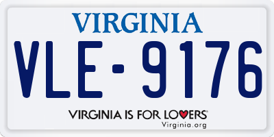 VA license plate VLE9176