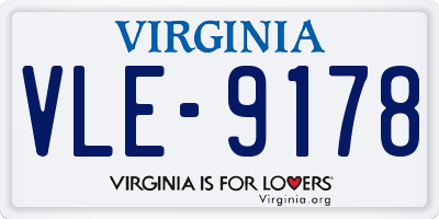 VA license plate VLE9178