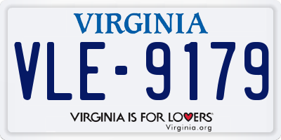 VA license plate VLE9179