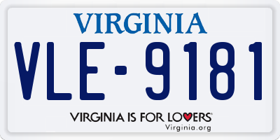 VA license plate VLE9181