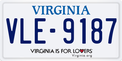 VA license plate VLE9187