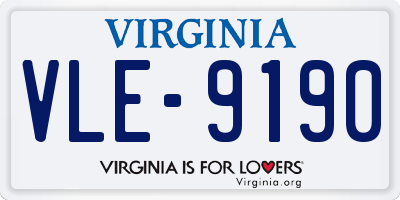 VA license plate VLE9190