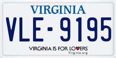 VA license plate VLE9195
