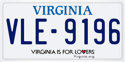 VA license plate VLE9196