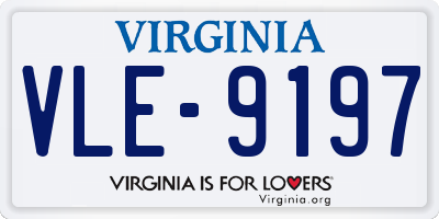 VA license plate VLE9197