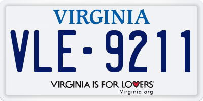 VA license plate VLE9211