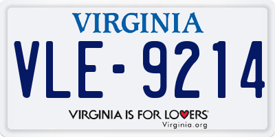 VA license plate VLE9214
