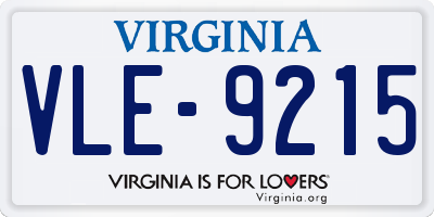 VA license plate VLE9215