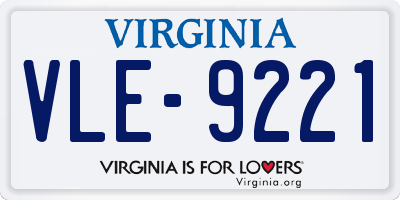 VA license plate VLE9221