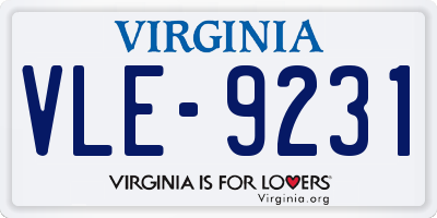 VA license plate VLE9231