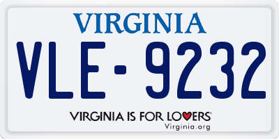 VA license plate VLE9232