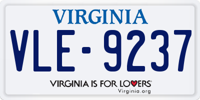 VA license plate VLE9237