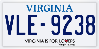 VA license plate VLE9238