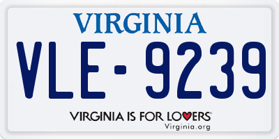 VA license plate VLE9239