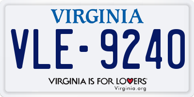 VA license plate VLE9240