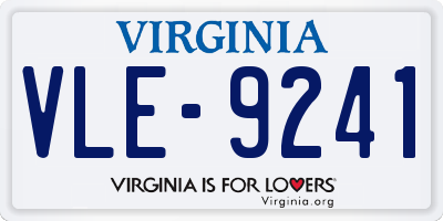 VA license plate VLE9241