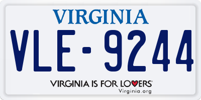 VA license plate VLE9244