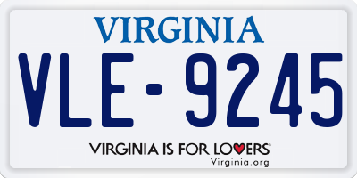 VA license plate VLE9245