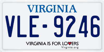 VA license plate VLE9246