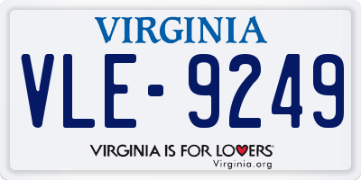 VA license plate VLE9249