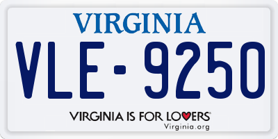 VA license plate VLE9250