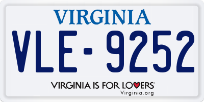 VA license plate VLE9252