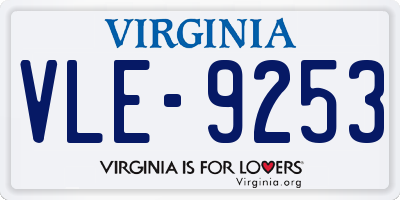 VA license plate VLE9253