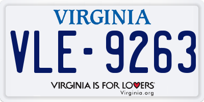 VA license plate VLE9263