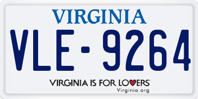 VA license plate VLE9264
