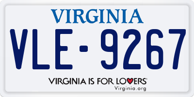 VA license plate VLE9267