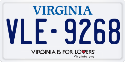 VA license plate VLE9268