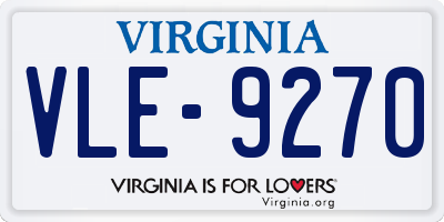 VA license plate VLE9270