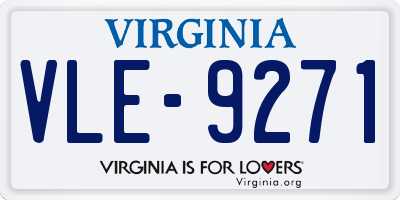 VA license plate VLE9271