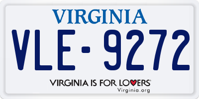 VA license plate VLE9272