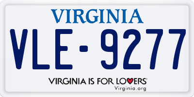 VA license plate VLE9277