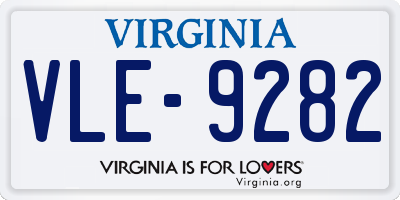 VA license plate VLE9282