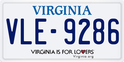 VA license plate VLE9286