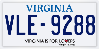 VA license plate VLE9288