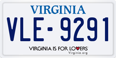 VA license plate VLE9291