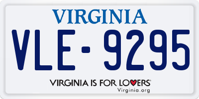 VA license plate VLE9295
