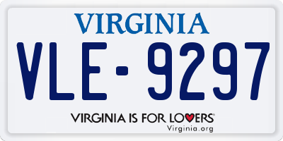 VA license plate VLE9297