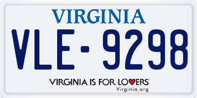 VA license plate VLE9298