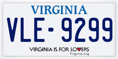 VA license plate VLE9299