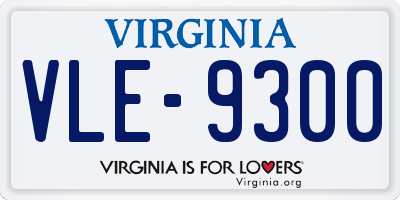 VA license plate VLE9300