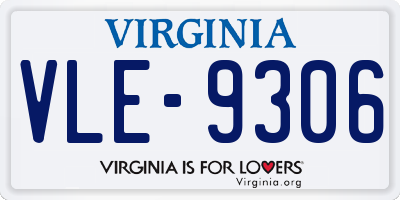 VA license plate VLE9306