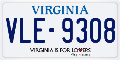 VA license plate VLE9308