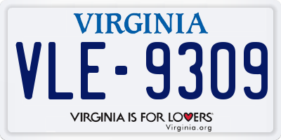 VA license plate VLE9309