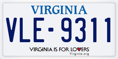 VA license plate VLE9311