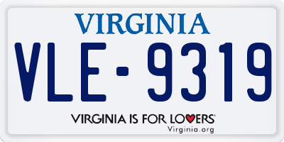 VA license plate VLE9319